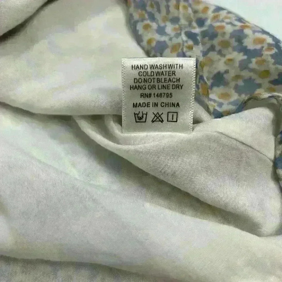 Louna Womens Size Medium Blue Daisy Polyester Blouse Rayon Lining Cottagecore - Picture 8 of 14